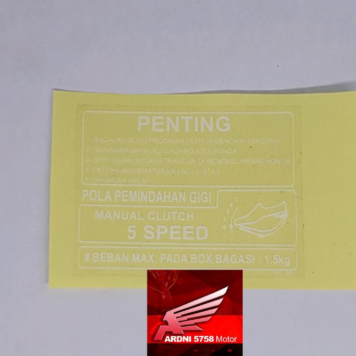 

Mark Drive Caution White Sticker Stiker Label Penting Perhatian Pola Pemindahan Gigi Cs1 Putih