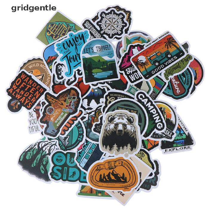 

50 Pcs Stiker Anti Air Tema Outdoor - Sticker Waterproof Hiking Camping Tempelan Botol Tumbler Gelas