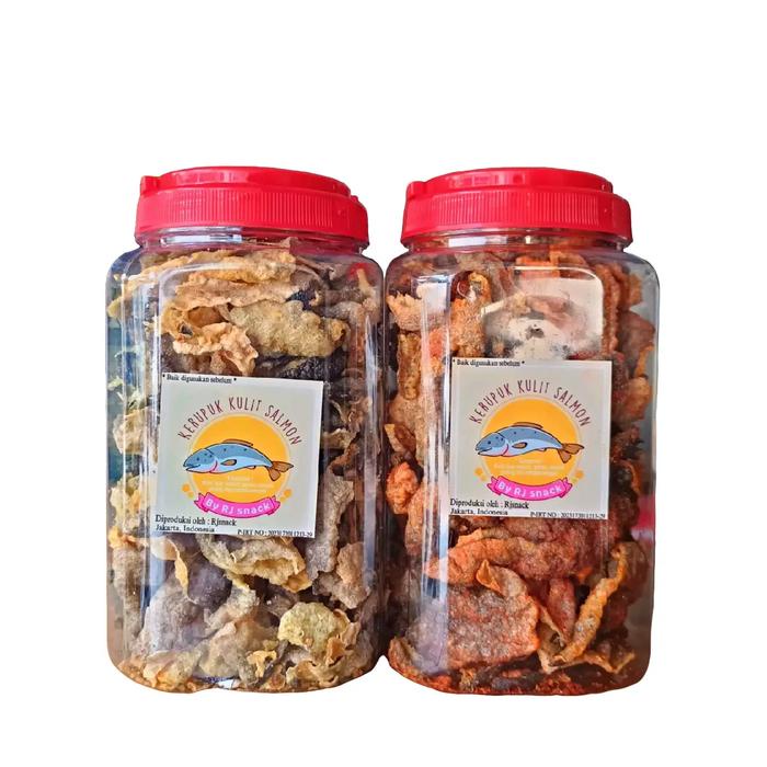 

BARANG TERLARIS Paket Combat Kerupuk Kulit Ikan Salmon Varian Rasa Original Kemasan Toples Jumbo Dan