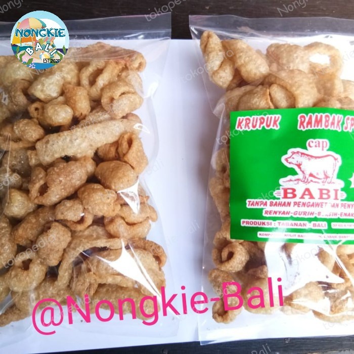 BARANG TERLARIS Krupuk Kulit Rambak Cap Babi 200gr Asli Bali
