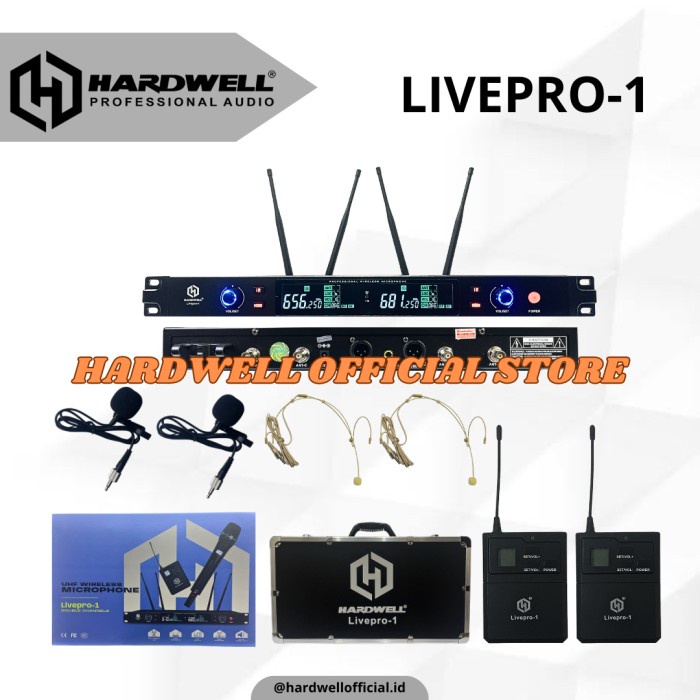 Mic Wireless Hardwell Double Clip On Headset Livepro 1 Original