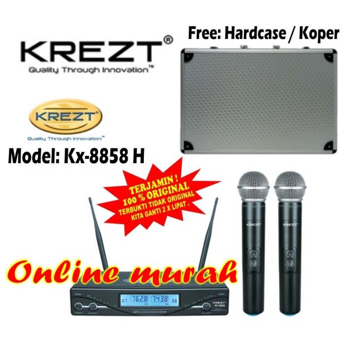 Mic wireless krezt kx 8858 Unit Baru - Garansi Resmi