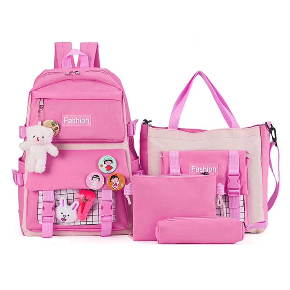 BEST SELLER ZYANA - TAS RANSEL SEKOLAH TAS SET 4IN1 BACKPACK WANITA