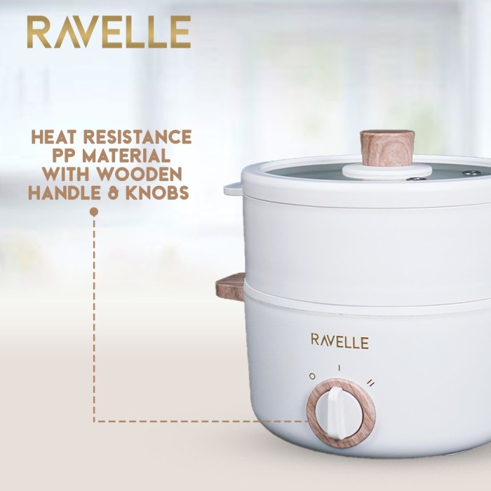 Ravelle Panci Listrik Multicooker - Panci Portable Multifungsi 1.5L