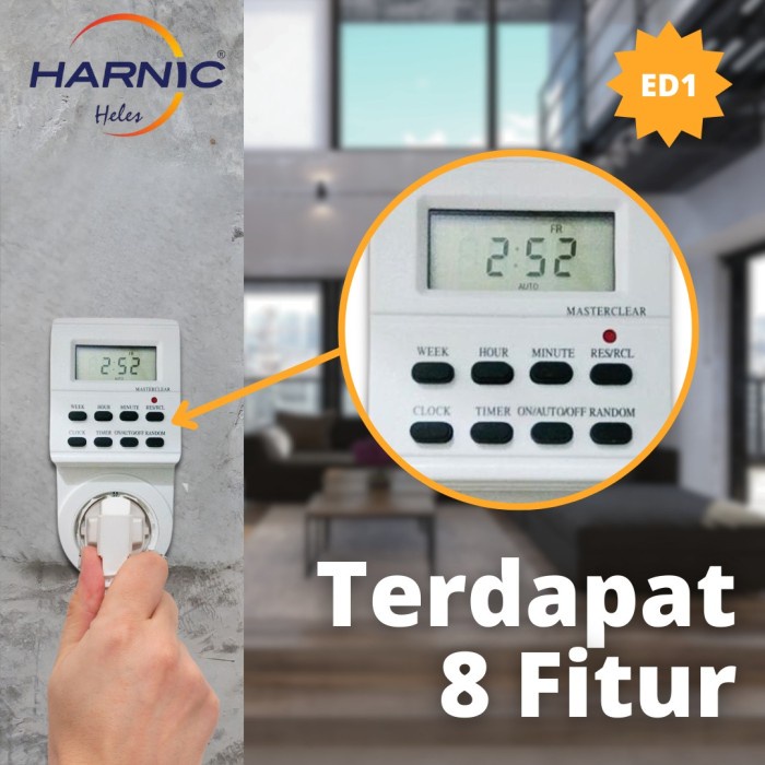 Heles Timer Listrik - Timer Digital - Stop kontak Timer 24 Jam - ED1