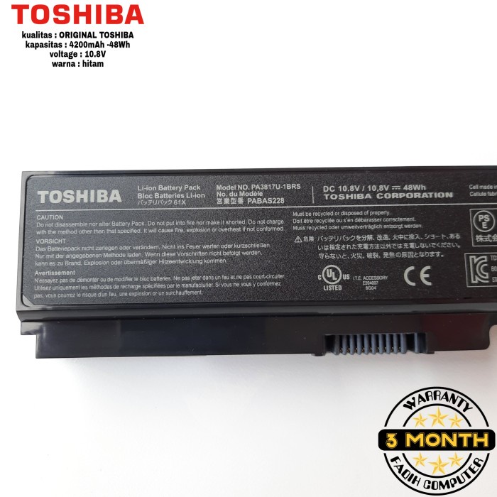 Baterai Batre Toshiba Satellite L645 L745 PA3817 PA3819