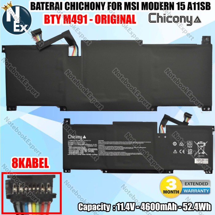 IONY BATERAI BATTERY MSI MODERN 15 A11SB BTY M491 -