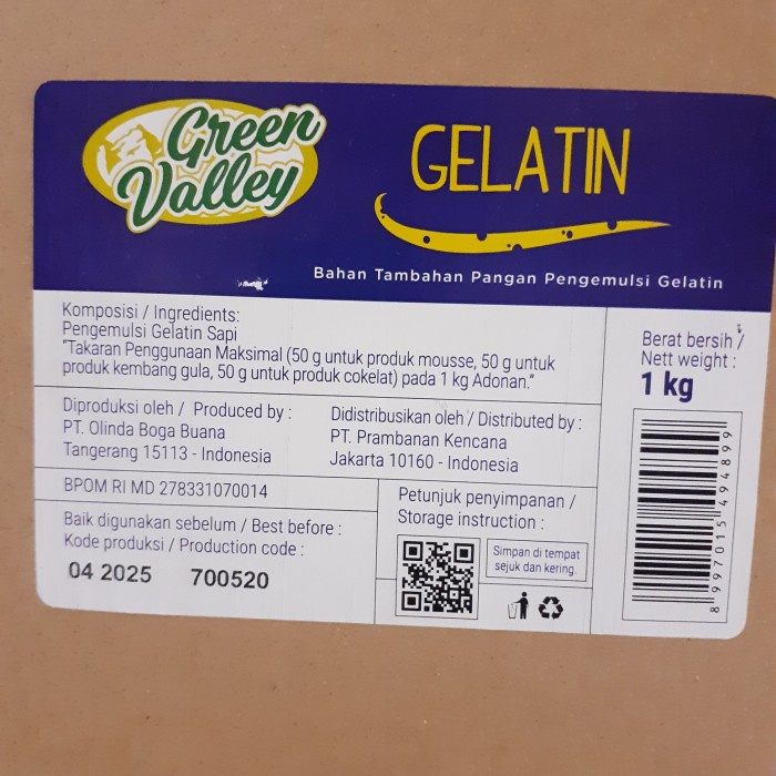 

Ready Stok" Gelatin Halal Bubuk 1 Kg