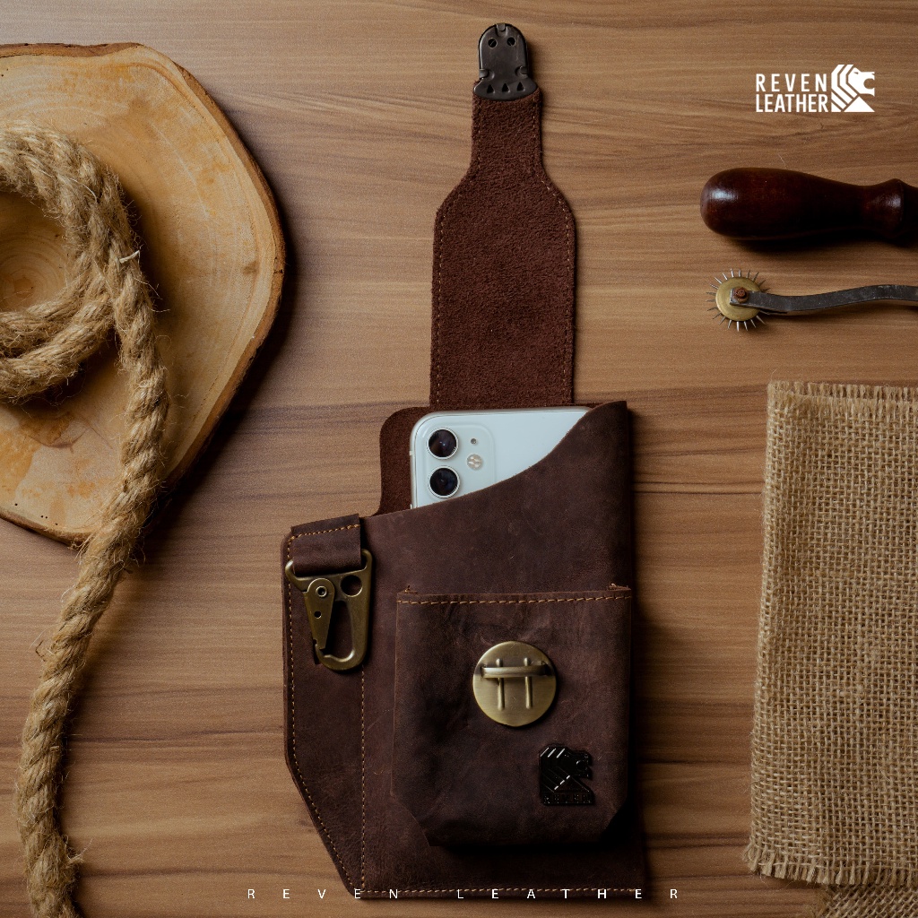 Discount Sarung Hp Tas Pinggang Kulit Pria Original Branded Kulit Asli Premium-PENTADOR SMARTPHONE