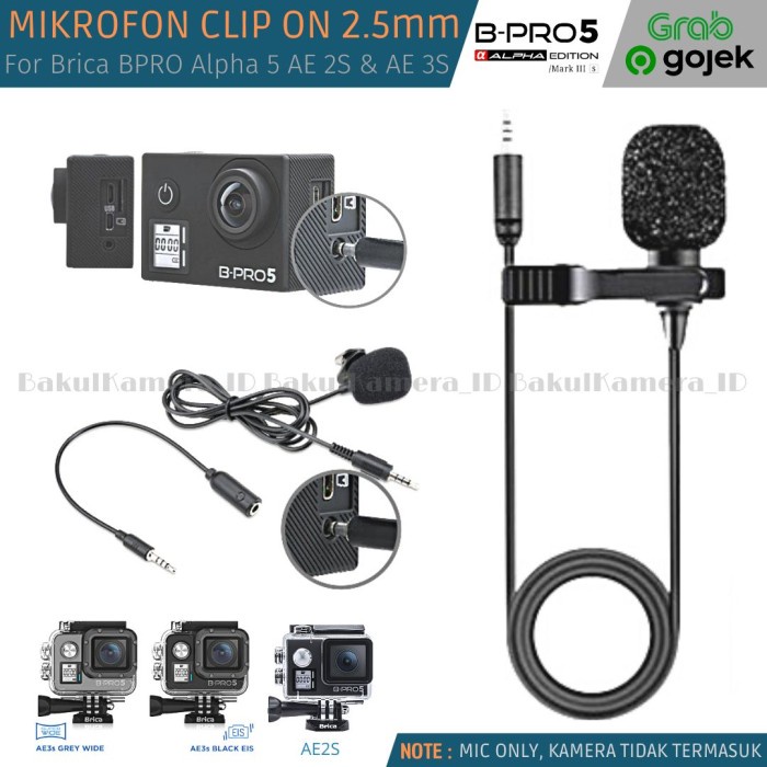 TERBARU Mic BPRO 5 AE3S Microphone Jack 2.5mm Lavalier Clip On for B-Pro Alpha