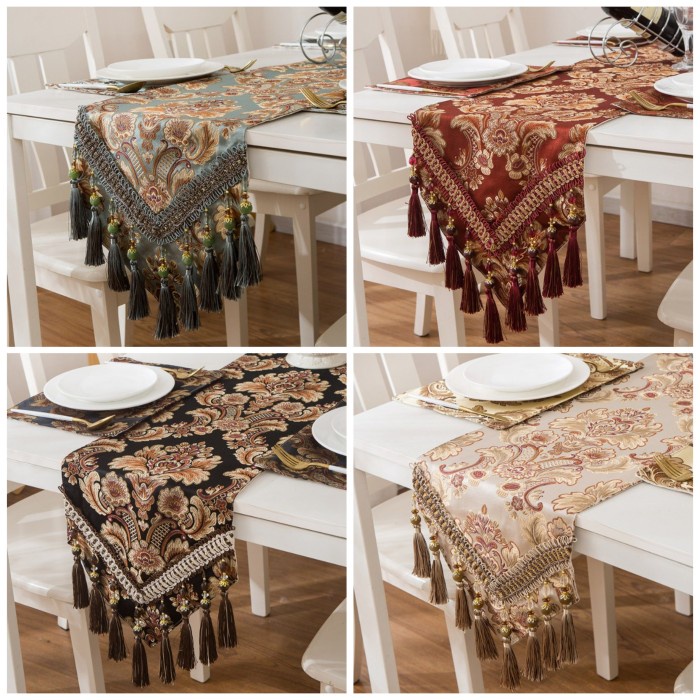 Table Runner Belgia Turki Premium Alas Meja Tamu Taplak Meja Kain