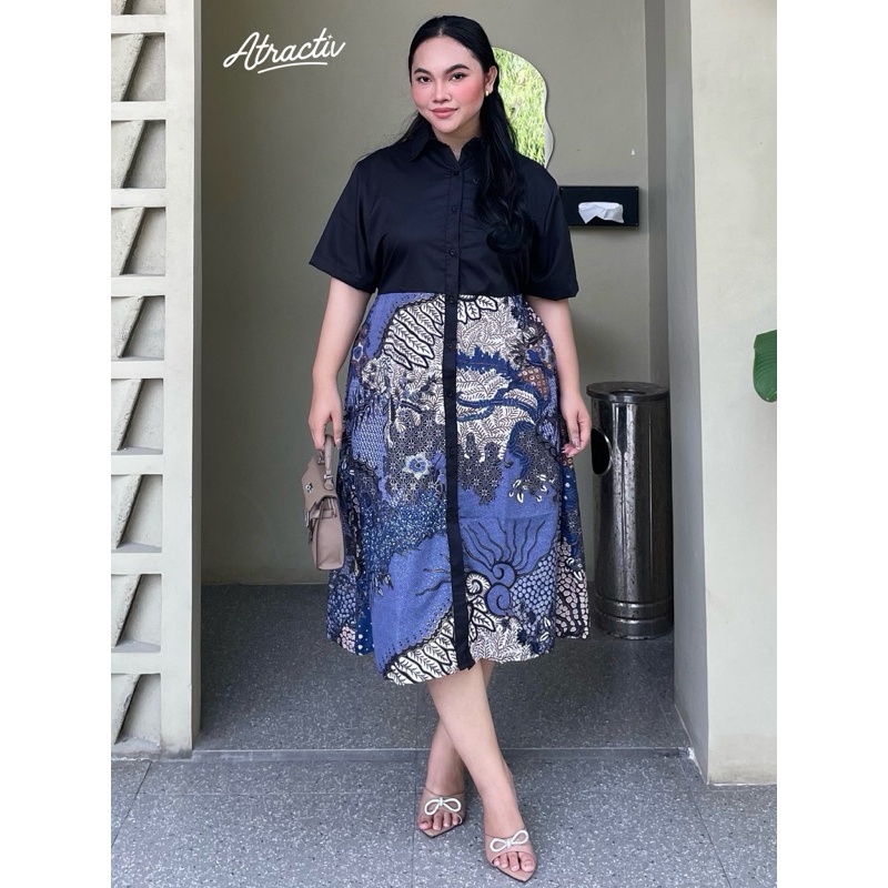 ATRACTIV Dress Batik Jumbo LD110 LD120 LD130 LD135 LD142 LD150 Midi Dress Batik Clarissa Putri