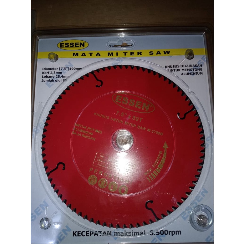 HJK Mata Gergaji Potong Alumunium / Circular Saw Blade 7,5" x 80T ESSEN