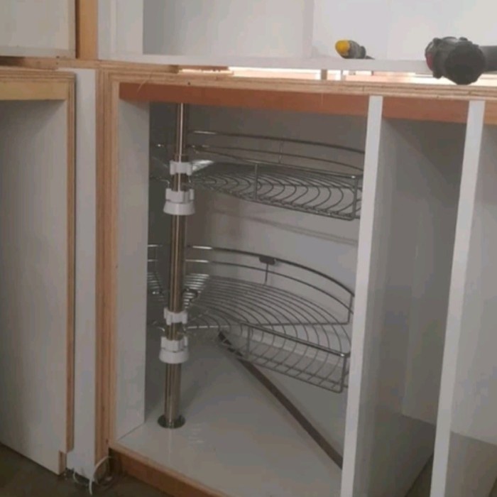 BIG SALE PERMIUM Rak Dapur Sudut 180 RAK Putar Serbaguna Panci Wajan Rak Sudut