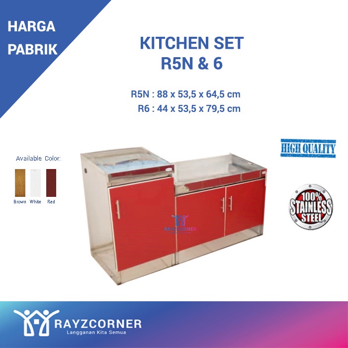EKSLUSIF Kitchen Set Royal Lemari Dapur Meja Rak Kompor Stainless