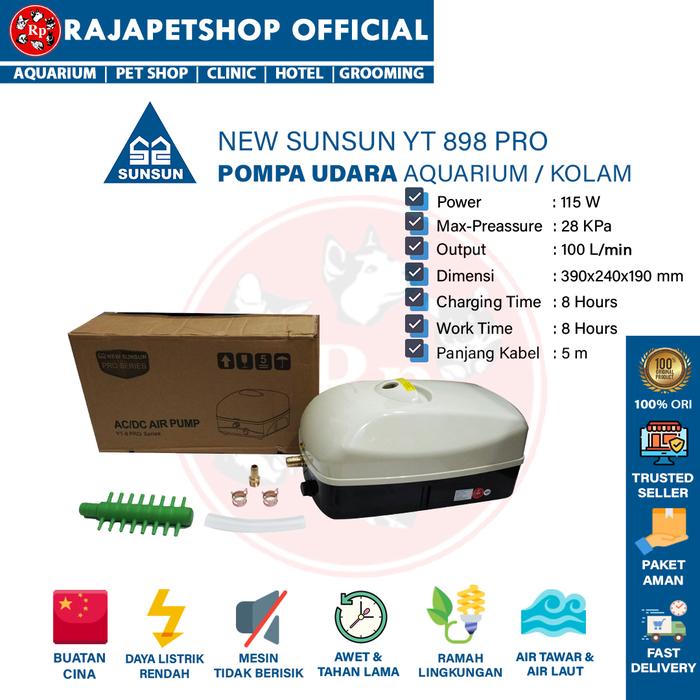 NEW SUNSUN AC DC AIR PUMP YT 898 Pompa Udara Kolam Aquarium