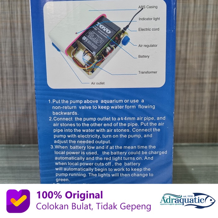RESUN ACD-8800A PORTA BATTERY AIR PUMP POMPA UDARA AERATOR AQUARIUM