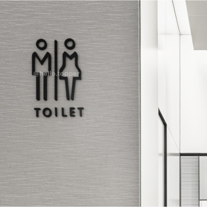 

Sign Stiker Toilet Keren Sign Board Restroom Akrilik Timbul