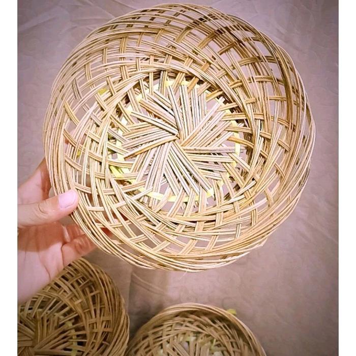 KUYY PIRING LIDI ANYAMAN 50 PCS PIRING ANYAMAN LIDI KELAPA PIRING MAKAN PIRING SAJI PIRING LIDI