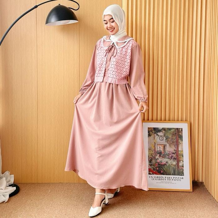 

terbaru !!! ilyana dress wanita bahan crincle premium dress lebaran bukber by meeclo ready
