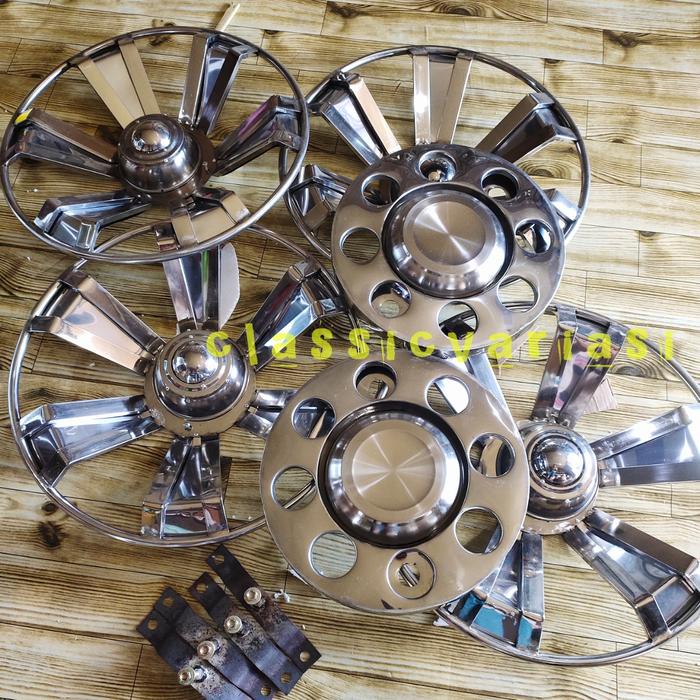 terbaru  1set whelldop tronton r20 dop roda truk stainless - 6pcs / 6buah truck ready