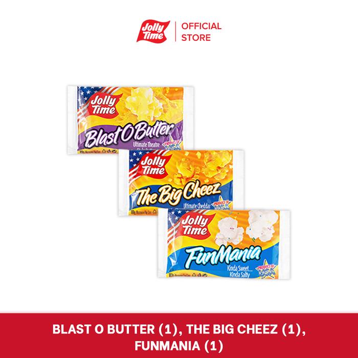 

terbaru !!! paket movie fun (1bob, 1fm, 1tbc) - jolly time mircowave popcorn ready