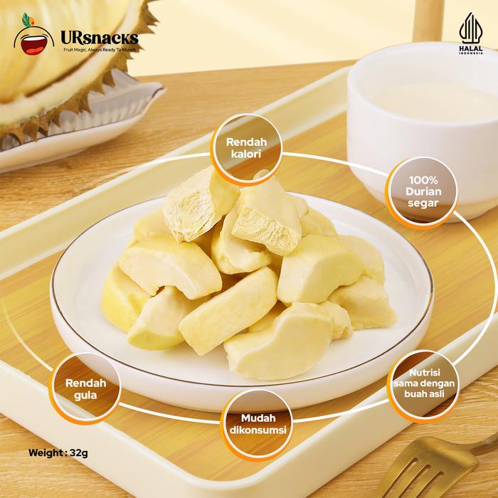 

terbaru !!! ursnacks bundle of 4 - freeze dried keripik buah mangga + durian + apel + buah naga