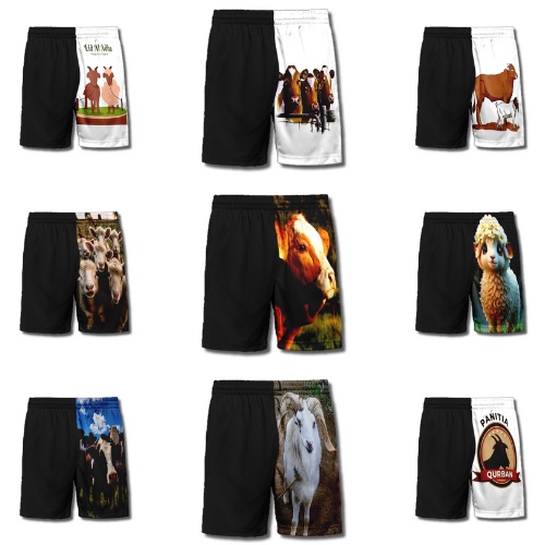 Celana Anak Printing - Celana Pendek Distro Anak Model Qurban Hewan Sapi Domba - Saga Bandung