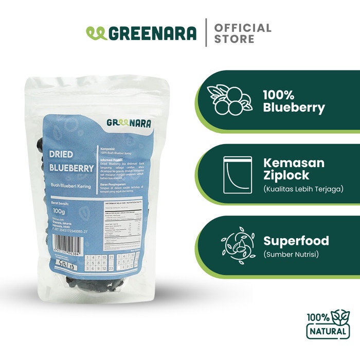 

Greenara Blueberry Kering 100Gr / Dried Blueberry