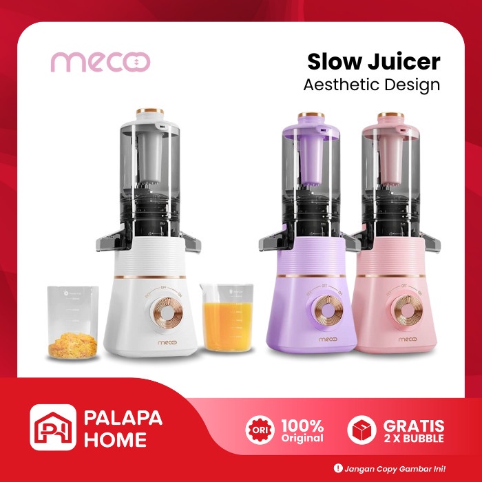 Mecoo Slow Juicer Blender Buah Mecco Tanpa Ampas Low Watt Juser Meco