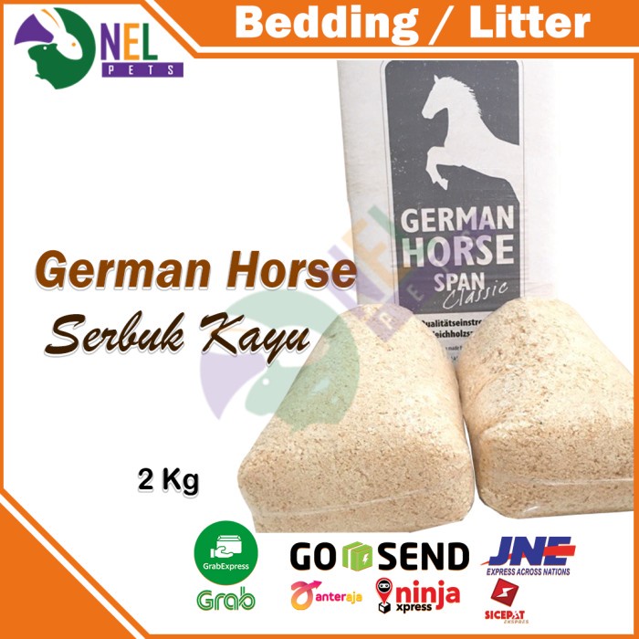 SERBUK KAYU GERMAN HORSE REPACK 2KG/GERMAN HORSE BEDDING KELINCI HAMST