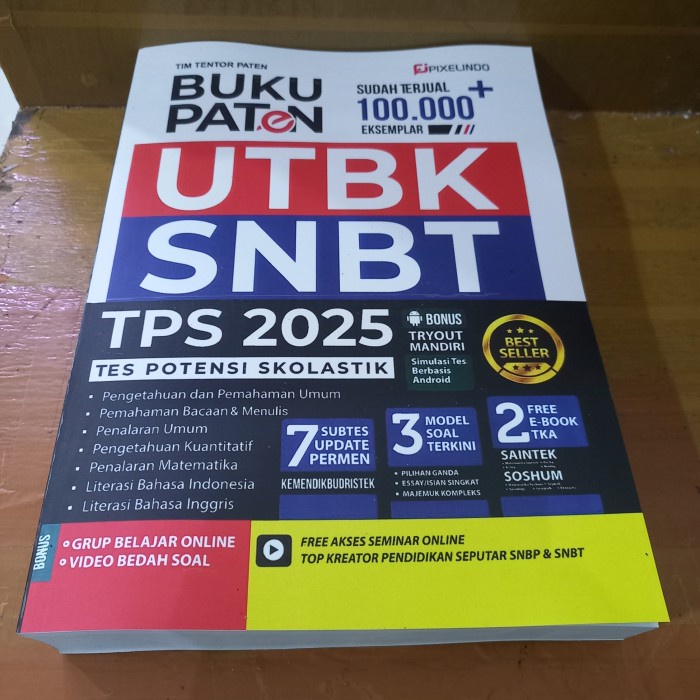 

SALE !!! BUKU PATEN UTBK SNBT TPS TES POTENSI SKOLASTIK 2025 BEST SELLER TIM TENTOR PATEN READYY