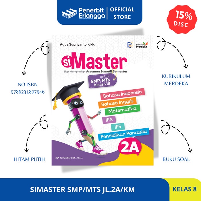 

SALE !!! SIMASTER SMP/MTS JL.2A KURIKULUM MERDEKA ERLANGGA READYY
