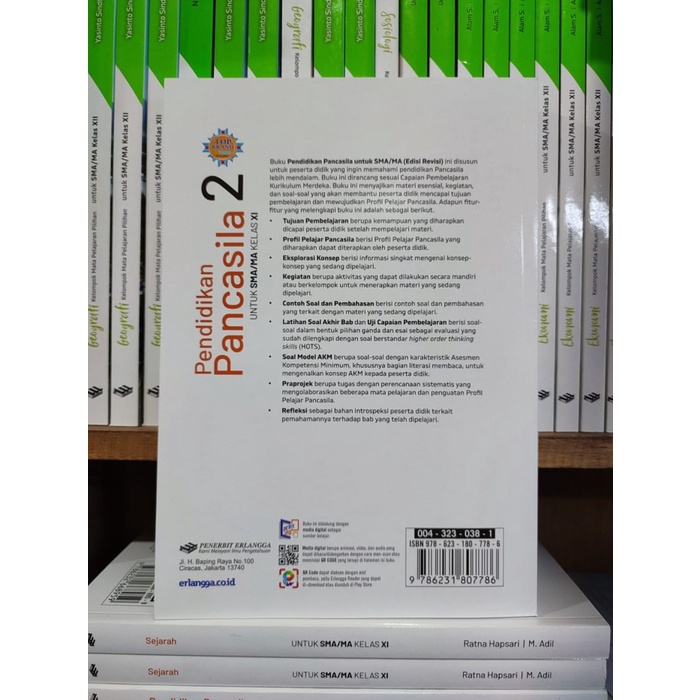

SALE !!! BUKU PENDIDIKAN PANCASILA REVISI KELAS 2/XI 11 SMA KURIKULUM MERDEKA ERLANGGA READYY