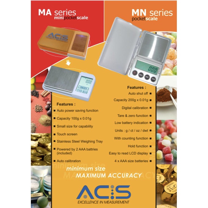 Populer Timbangan Saku Emas Digital 100G Acis / Ma-100A Pocket Scale