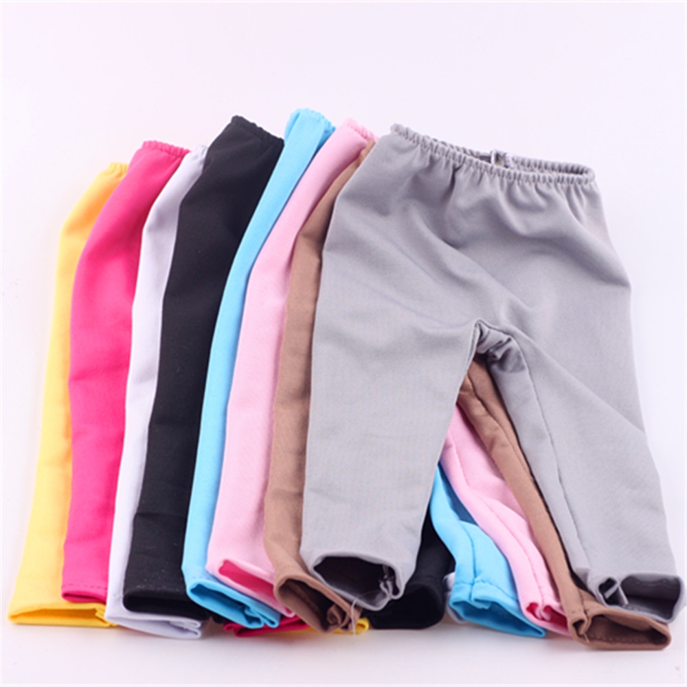 Doll Clothes Solid Color Leggings Casual For 18 Inch American Doll 43cm Baby Doll Clothes,