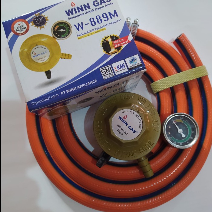 Regulator WINN GAS W 889 SLE 889 M Modena Selang Gas LPG 500 PSI 3lps Kode 244