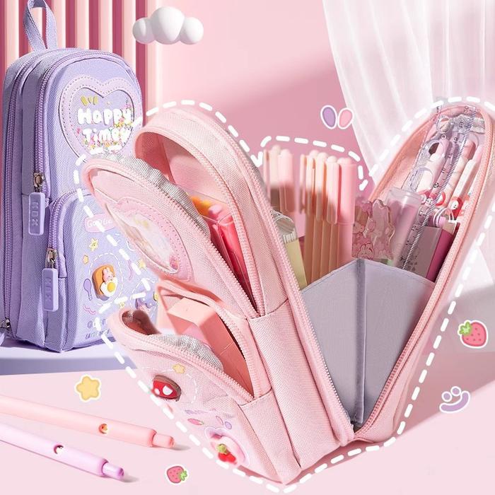 

Dengan Stiker Gratispencil Case Hiasan Karakter Tas Lucu Korea Kapasitas Besar Kotak Pensil