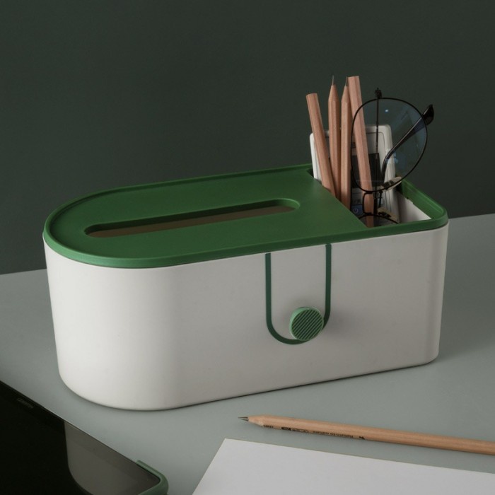 

Box Tissue With Side Storage Kotak Tempat Tissue Aksesoris Alat Tulis
