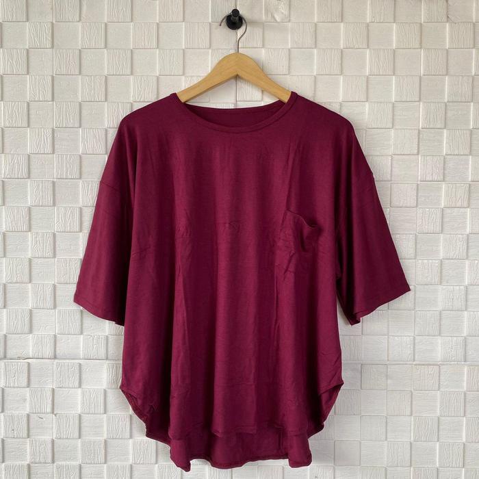 PROMO Syafiqa - Micelyn Atasan LD 140 / Kaos Oval Jumbo Big Size / Atasan Polos Saku Super Jumbo /