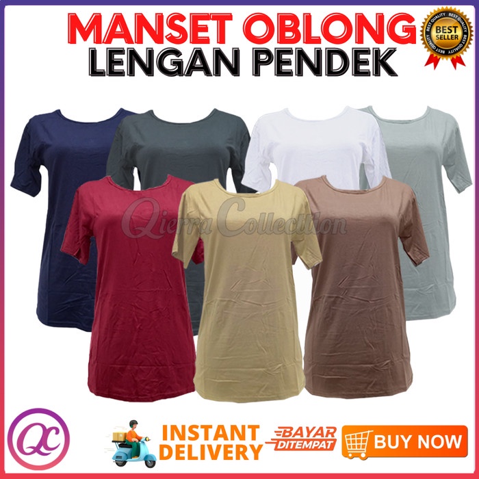 DISKON Manset Kaos Kerah Tinggi Tangan Pendek Wanita Manset Lengan Pendek Manset Kerah Tinggi Rayon