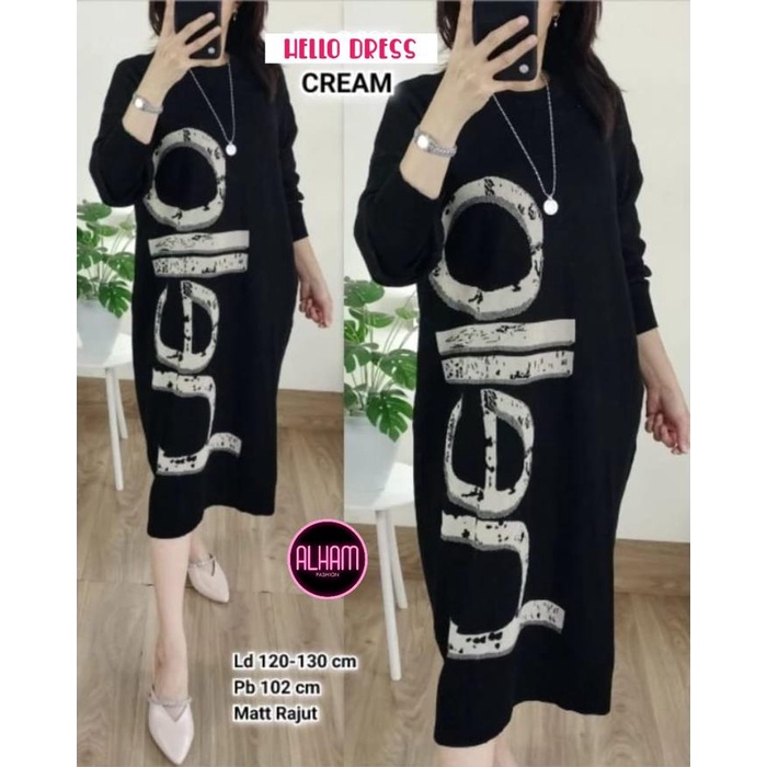 LIMITED EDITION MINI DRESS RAJUT WANITA KOREAN STYLE LENGAN PANJANG JUMBO LD 120 MOTIF TERBARU