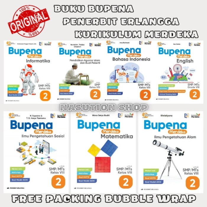 

SALE !!! BUKU BUPENA KELAS 2 / 8 VIII SMP/MTS ERLANGGA KURIKULUM MERDEKA KURMER READYY