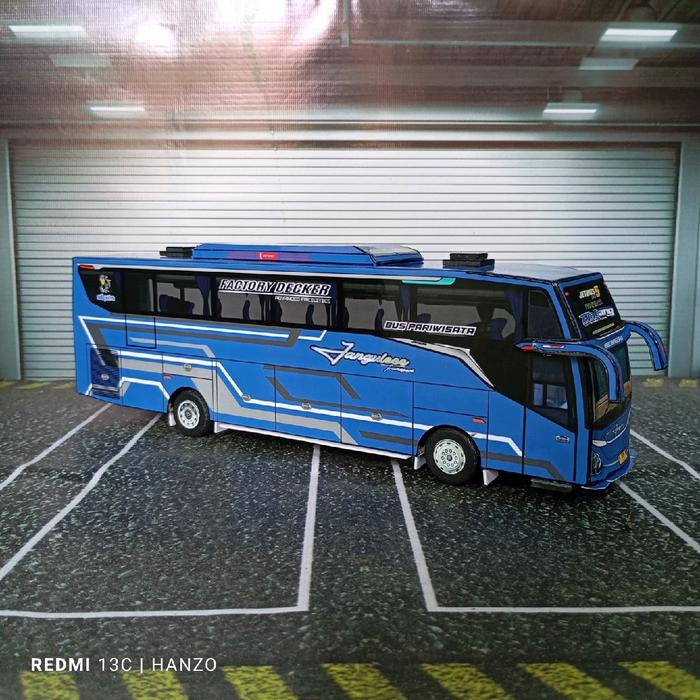 terbaru  miniatur bus bintang janguleee jb5 set hadiah pajangan lampu ban toy mainan basuri ready