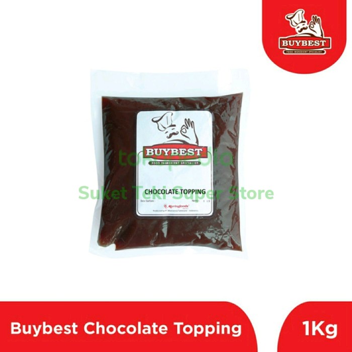 

Ready Stok" Buybest Chocolate Topping 1Kg Topping Coklat Bakery Mariza