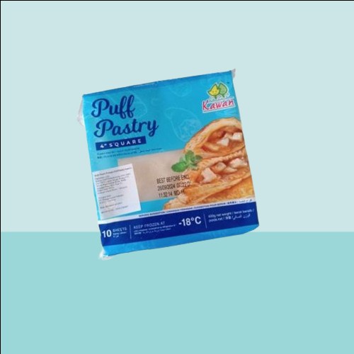 

Ready Stok" Puff Pastry Square Persegi Kawan 4 Inchi 400 Gram Isi 10 Pcs