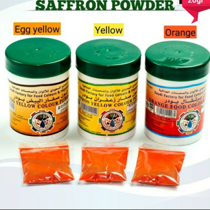 

Ready Stok" Safron Pewarna Nasi Arab.Ori Saudi - Yellow- Egg- Orange - Strawberry