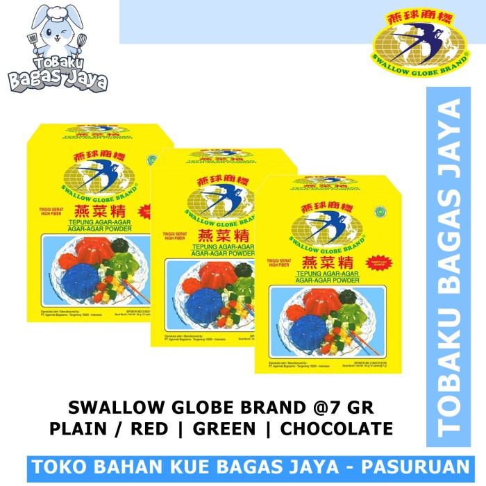 

Ready Stok" Swallow Tepung Agar Agar 7 Gr