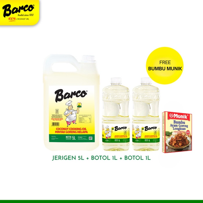 

Paket Minyak Barco!! Jerrycan 5 Liter & Botol 1 Liter (Free Payung)