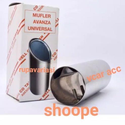 terbaru  muffler buntut ujung knalpot mobil toyota avanza / xenia 2004 sampai 2022 model orisinil